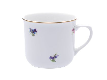 Hrnek Vařák, 0,65 l, rakouská házenka, zlatý proužek, porcelán Dubí