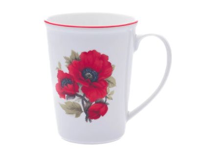 Hrnek Erin, Český porcelán Dubí, vlčí máky, 0,42 l
