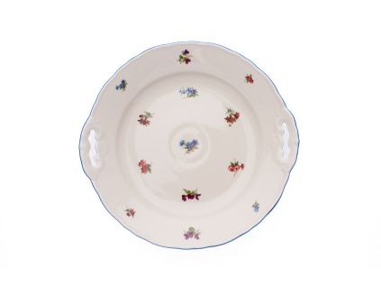 Talíř koláčový, 28 cm, rakouská házenka, slonová kost, porcelán Dubí