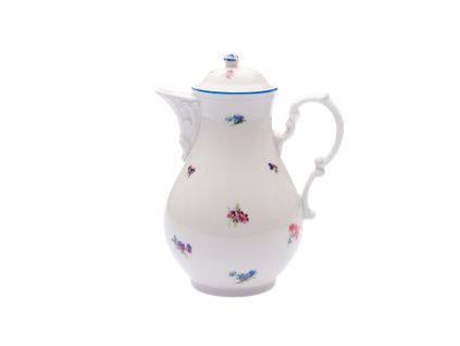 Konvice kávová, 0,90 l, rakouská házenka, slonová kost, Český porcelán