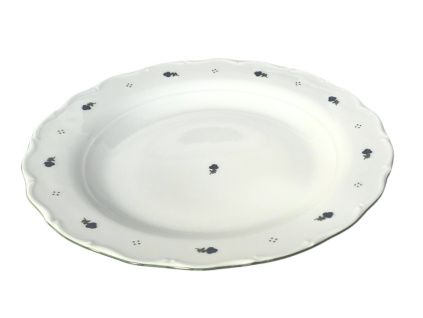 Talíř klubový, český porcelán, Verona, 31 cm, kytičky, G. Benedikt
