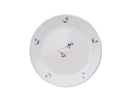 Mísa mělká, 30 cm, husy, Český porcelán