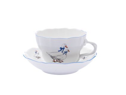 Šálek s podšálkem D 0,40 l, husy, Český porcelán