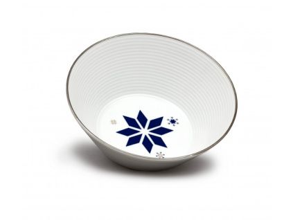 Miska kompotová, 16 cm, Lea, vánoční modré vločky, platina, Thun