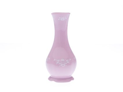 Váza 15 cm, Mary-Anne, bílá krajka, růžový porcelán Leander