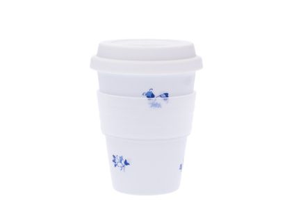 Hrnek s sebou, 310 ml, modrá házenka, porcelán Dubí