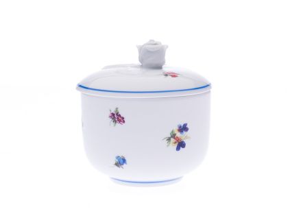 Cukřenka s víčkem bez výřezu 0,20 l, rakouská házenka, Český porcelán