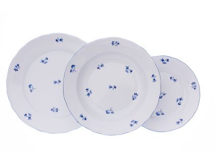 Talířová sada, talíř mělký 26 cm, modrá házenka, porcelán Dubí