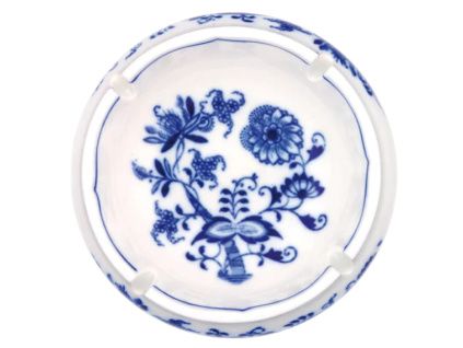 Popelník kulatý s výřezy, 13 cm, cibulák, Český porcelán