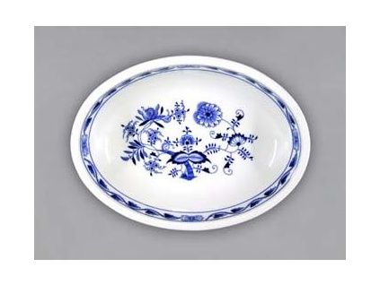 Mísa zapékací oválná malá  6,1 cm, cibulák, Český porcelán