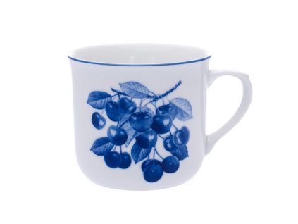 Hrnek Vařák, 0,65 l, kobaltové třešně s modrou linkou, Český porcelán