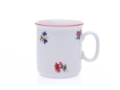 Hrnek Gaston, Český porcelán, 0,22 l, házenka s červenou linkou