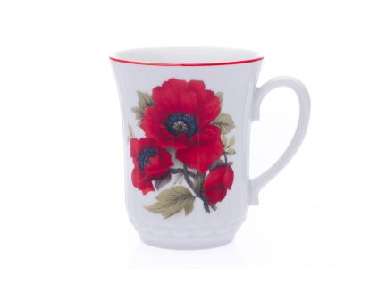Hrnek Derby, 250 ml, porcelán Dubí, vlčí máky