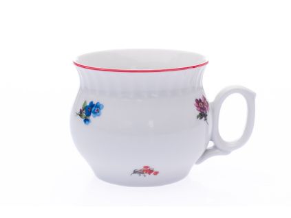 Hrnek Darume, 0,29 l, Český porcelán, házenka s červeným proužkem