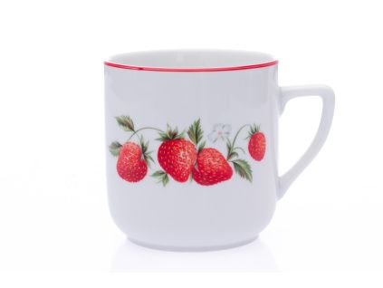 Hrnek Pětka, 400 ml, Český porcelán Dubí, jahody