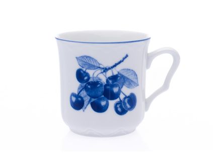 Hrnek Karel, 270 ml, Český porcelán, kobaltové třešně