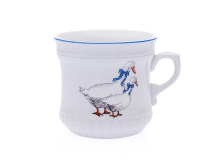 Hrnek Perlový velký, 370 ml, husy, Český porcelán