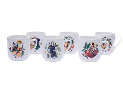 Hrnek Pětka, ovoce, 400 ml, souprava 6 ks, Český porcelán Dubí