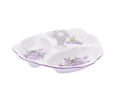 Kabaret Aida, 20 cm, fialky, Český porcelán
