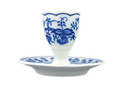 Kalíšek na vejce s podstavcem 7,5 cm, cibulák, Český porcelán