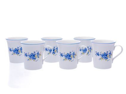 Sada hrnků Ema, 340 ml, pomněnky, 6 ks, Český porcelán