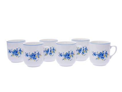 Sada hrnků Trojka, 300 ml, Český porcelán, pomněnky, 6 ks