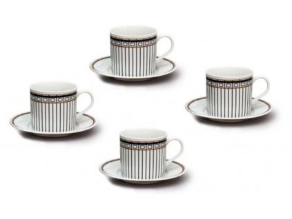 Šálky a podšálky, 250 ml, Elegance A, 4 ks, porcelán Thun