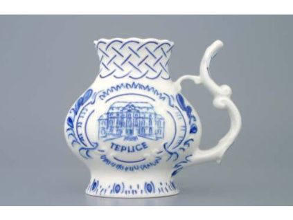 Pohárek lázeňský reliéfní / Teplice 12 cm, cibulák, Český porcelán