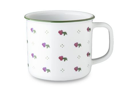 Velký plecháček, porcelán, růžové kytičky, 750 ml, G. Benedikt