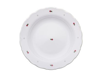 Talíř mělký, růžové kytičky, Verona, 25 cm, porcelán G. Benedikt