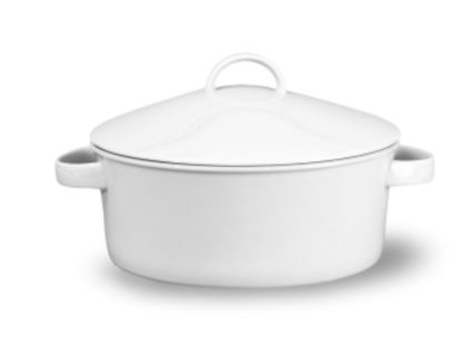 Mísa zapékací kulatá s víkem, 3,5 l, bílá, porcelán Thun