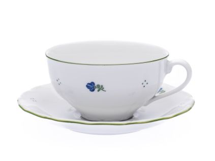 Šálek s podšálkem nízký, kytičky, 250 ml, porcelán, G. Benedikt