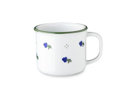 Porcelánový hrnek "plecháček", 180 ml, modré kytičky, G. Benedikt