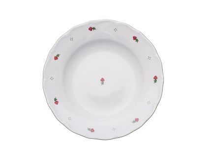 Talíř hluboký, růžové kytičky, Verona, 24 cm, porcelán G. Benedikt