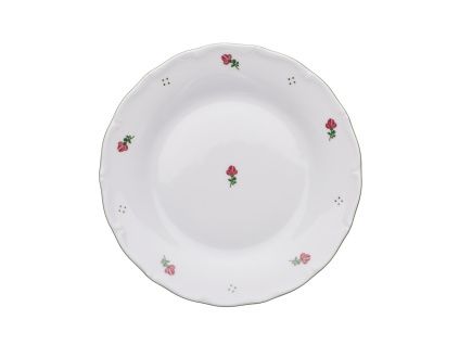Talíř dezertní, růžové kytičky, Verona, 19 cm, porcelán G. Benedikt