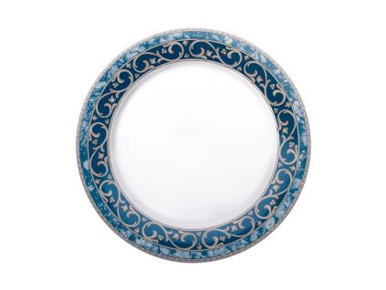Mísa mělká, 30 cm, modrý mramor, Karlovarský porcelán