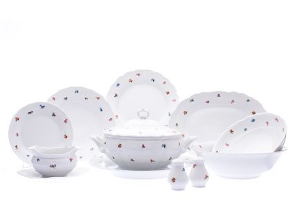 Jídelní souprava s TM 27, porcelán, 26 d., házenka, G.Benedikt