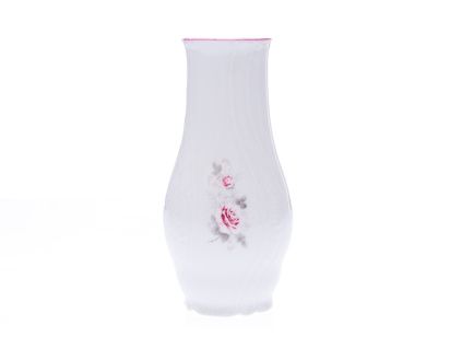 Váza, 19 cm, český porcelán, Bernadotte, růže, růžový proužek, Thun