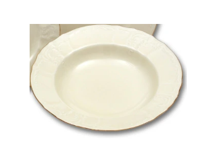 Bernadotte, talíř hluboký, 23 cm, zlatý proužek, slonová kost