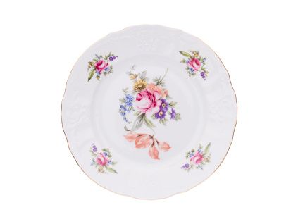 Bernadotte, talíř dezertní, 19 cm, porcelán, zahradní květy, Thun