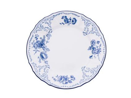 Talíř dezertní, 19 cm, český porcelán, Bernadotte, modré květy, Thun