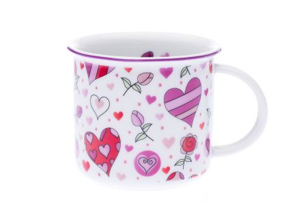Hrnek Tina, 250 ml, zamilovaná srdce, porcelán Dubí