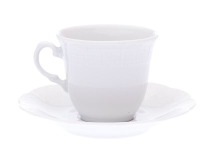 Šálek a podšálek, český porcelán, 145 ml, Natálie, bílý, Thun