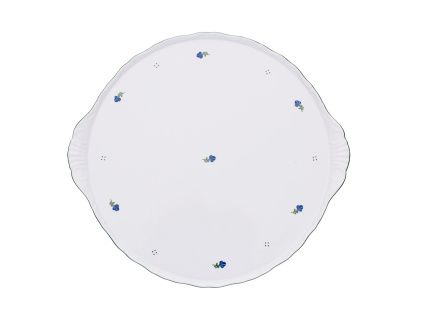 Talíř na dort, český porcelán, Verona, 33 cm, kytičky, G. Benedikt