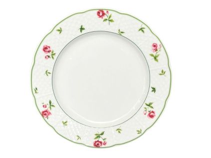 Menuet, talíř mělký, 24 cm, růže, zelená, Thun