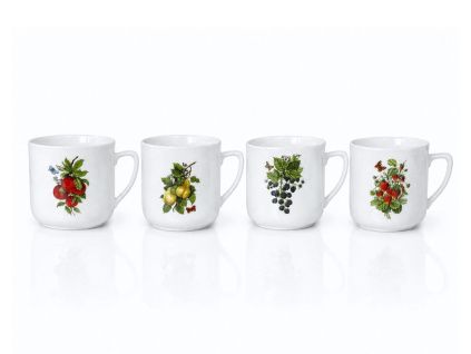Hrnek Pětka, lesní plody, 400 ml, 4 ks, Český porcelán Dubí