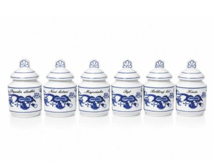 Sada dóz na koření, 200 ml, cibulák, Český porcelán, 6 ks