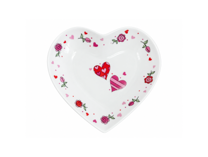 Miska srdce, 16 x 15,5 cm, zamilovaná srdce, Český porcelán