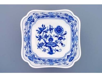 Mísa salátová čtyřhranná vysoká,  21 cm,  cibulák, Český porcelán
