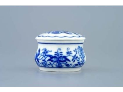 Dóza pilulník kulatá s víčkem 5 cm, cibulák, Český porcelán